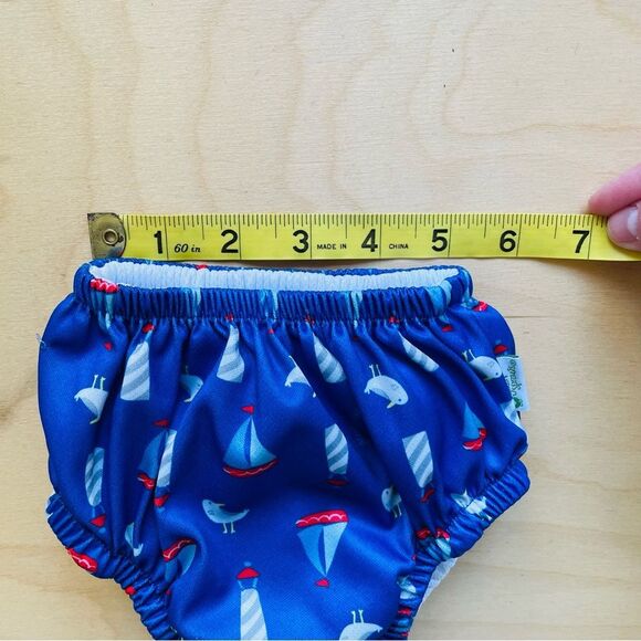 Green Sprouts Boy’s Reusable Absorbent Swim Diaper with Seagulls & Sailboats 12m - Picture 5 of 8